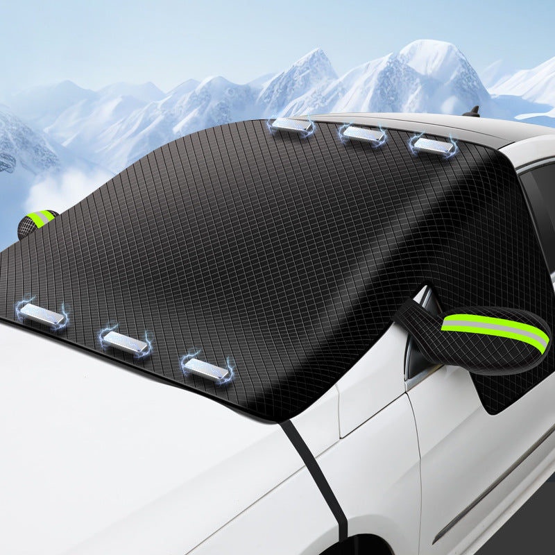 Winter Windshield Snow Cover – Frost & Ice Protector with Mirror Covers