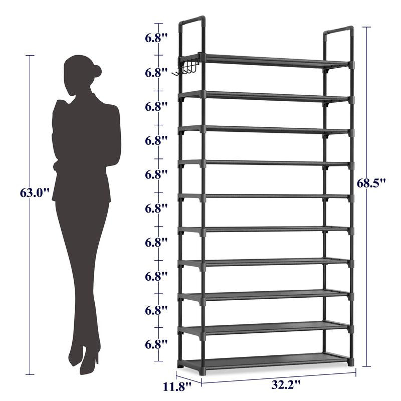 3–10 Tier Shoe Rack Organizer – Space-Saving Vertical Shoe Storage Shelf for Entryway & Closet