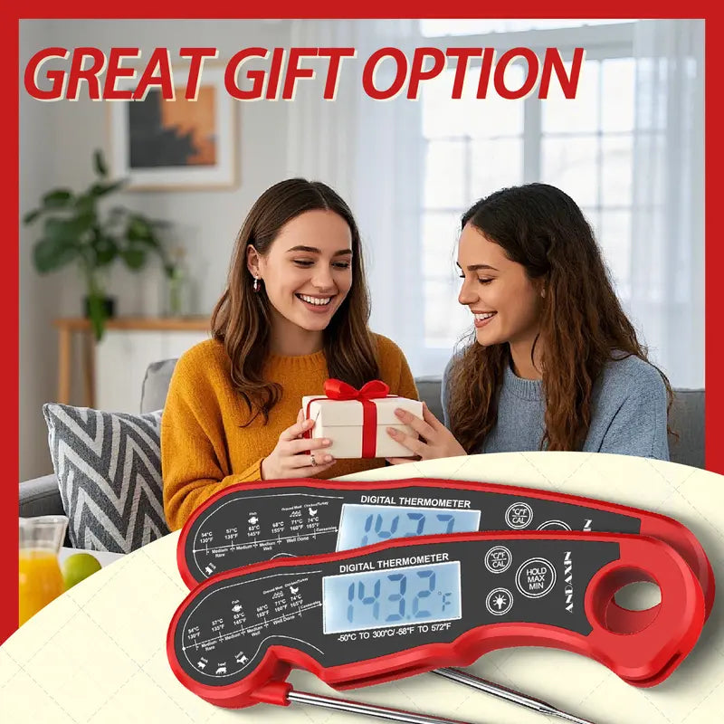 Digital Meat Thermometer – Instant Read, Waterproof, 2-Pack