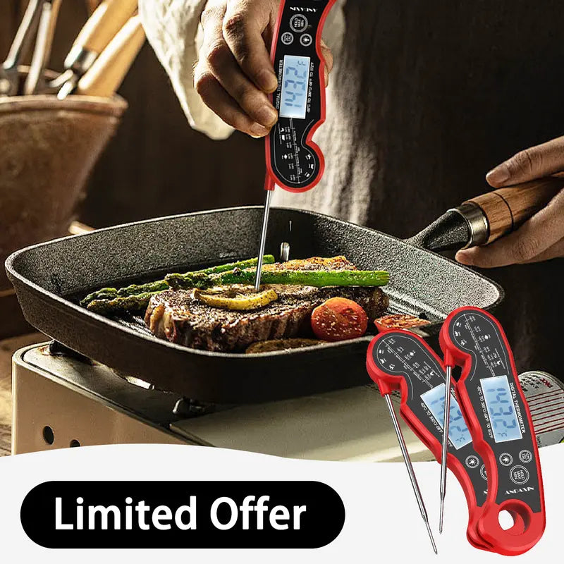 Digital Meat Thermometer – Instant Read, Waterproof, 2-Pack