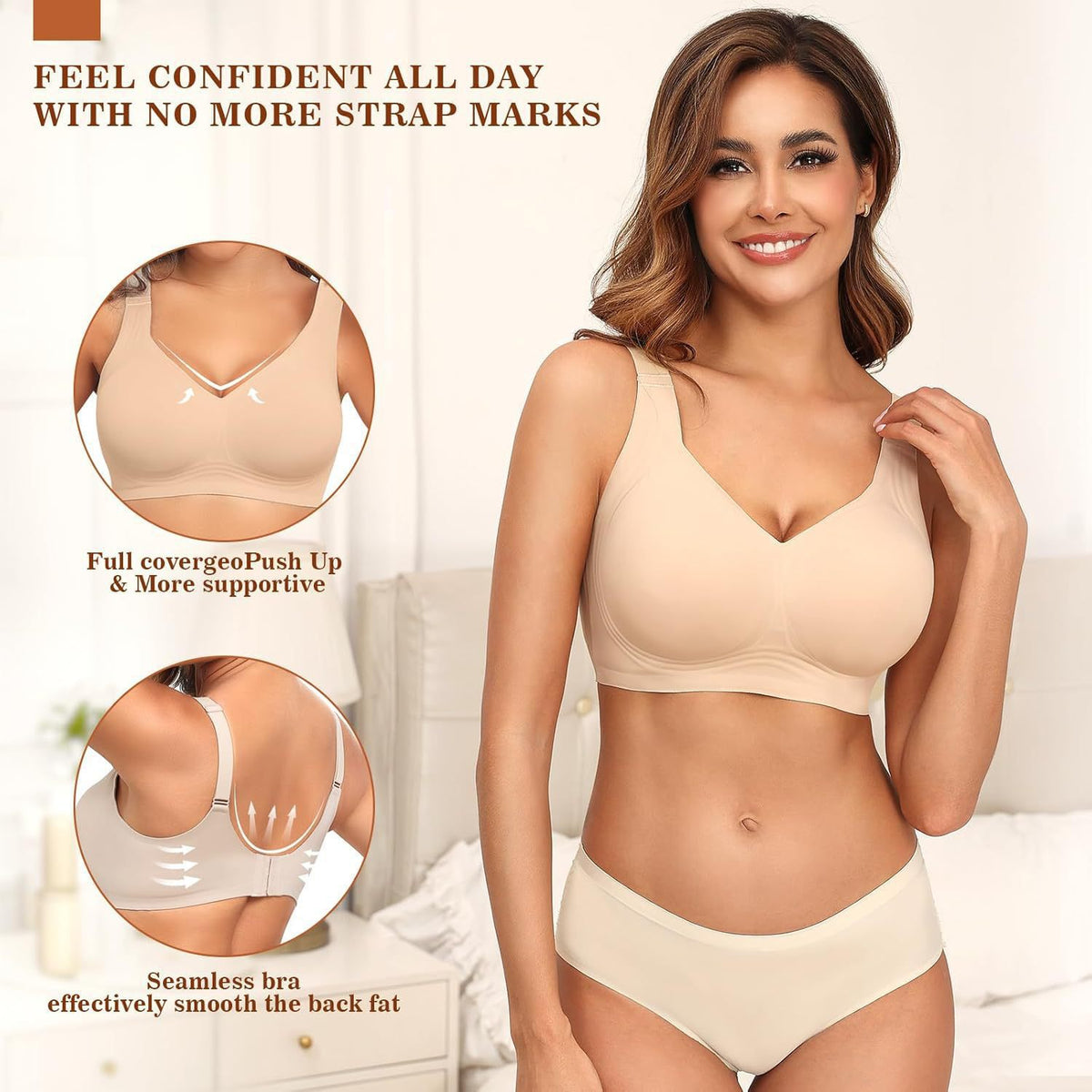 Women's Wireless Full Coverage Bra – Everyday Comfort & Support
