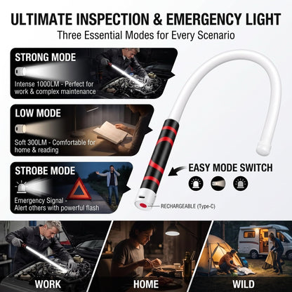 Bendable LED Flashlight Stick – 27" Flexible Work Light