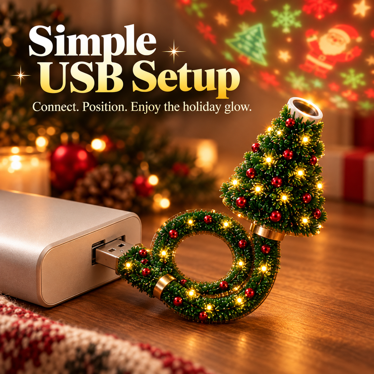 USB Christmas Tree Projector Light