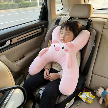 SnoozeBuddy Kids’ Animal Car Travel Pillow – Soft Plush Cushion for Family Road Trips