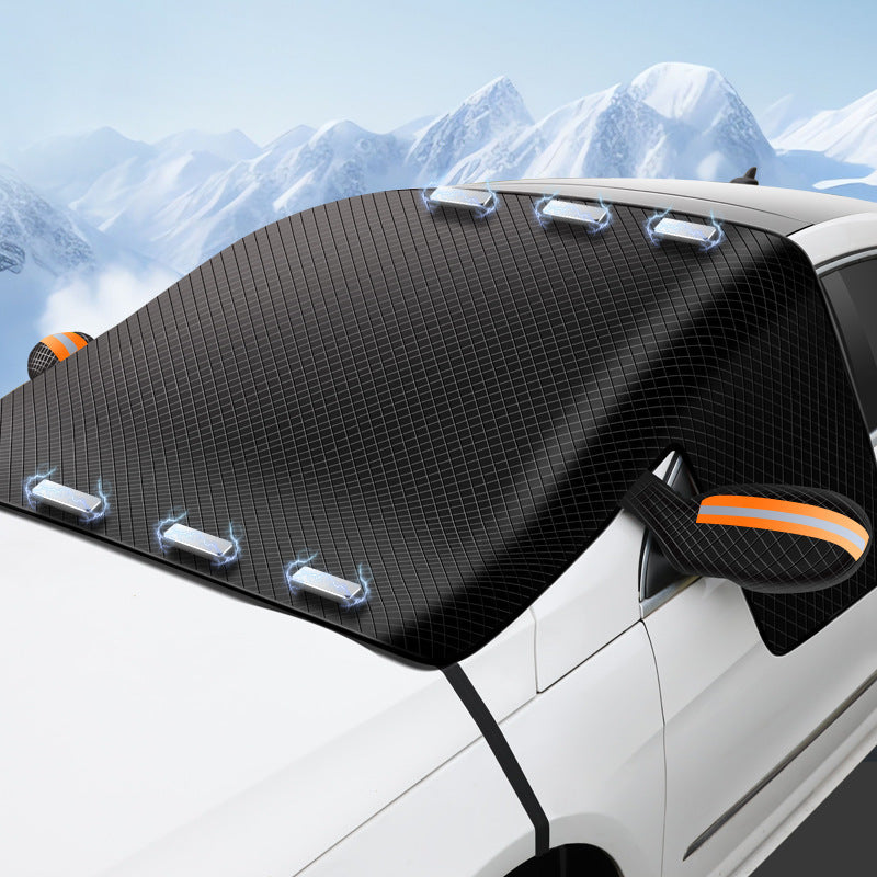 Winter Windshield Snow Cover – Frost & Ice Protector with Mirror Covers