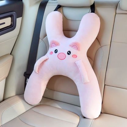SnoozeBuddy Kids’ Animal Car Travel Pillow – Soft Plush Cushion for Family Road Trips