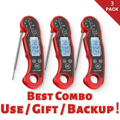 Digital Meat Thermometer – Instant Read, Waterproof, 2-Pack