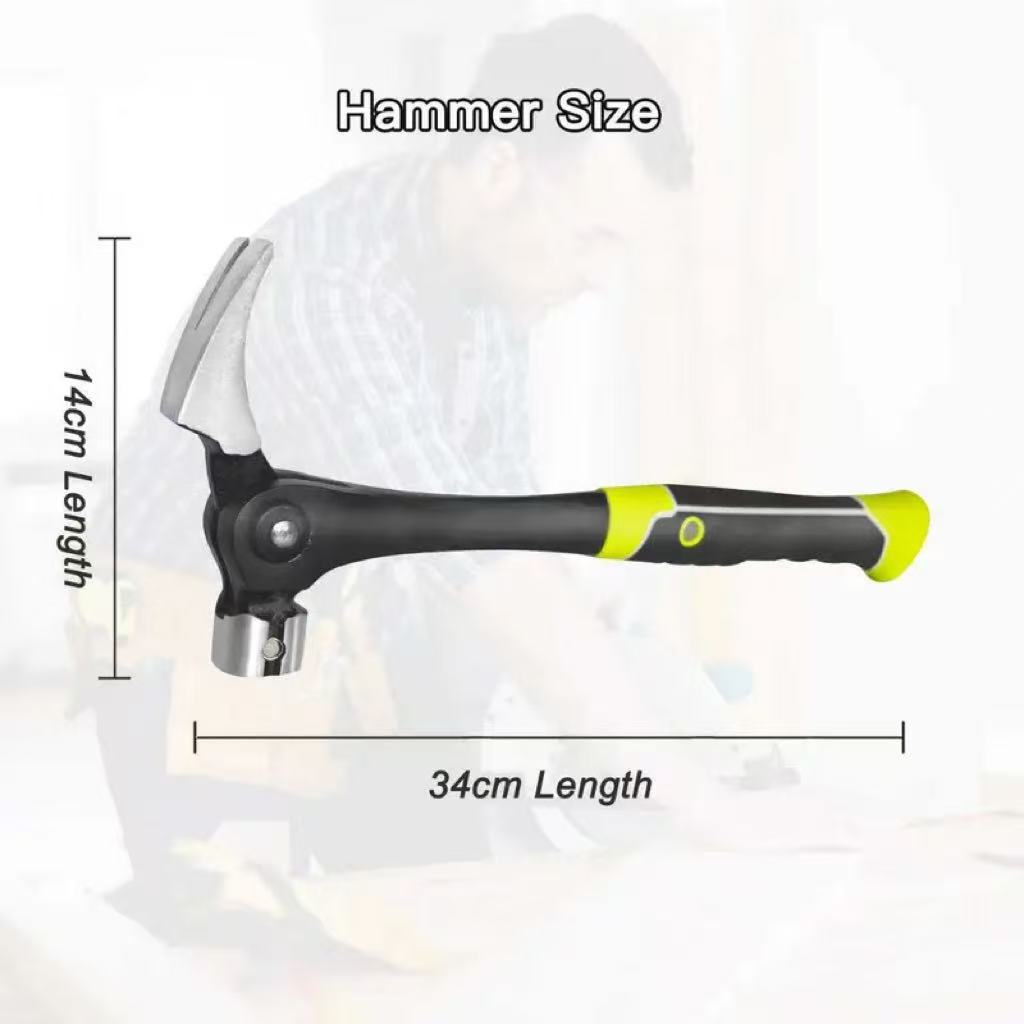 16 oz Claw Hammer with Magnetic Nail Starter – Forged Steel Head, Multi-Angle Nail Puller & Non-Slip Grip for DIY, Woodworking and Home Repairs