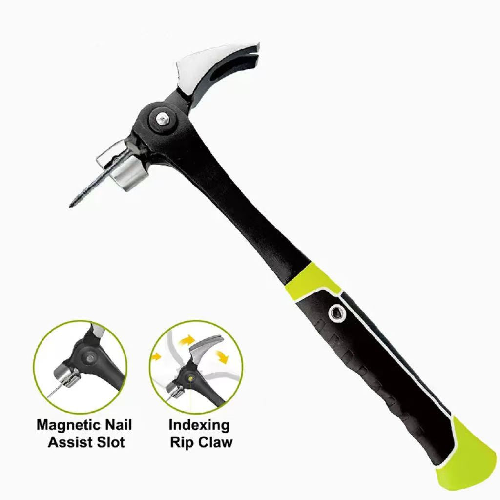 16 oz Claw Hammer with Magnetic Nail Starter – Forged Steel Head, Multi-Angle Nail Puller & Non-Slip Grip for DIY, Woodworking and Home Repairs