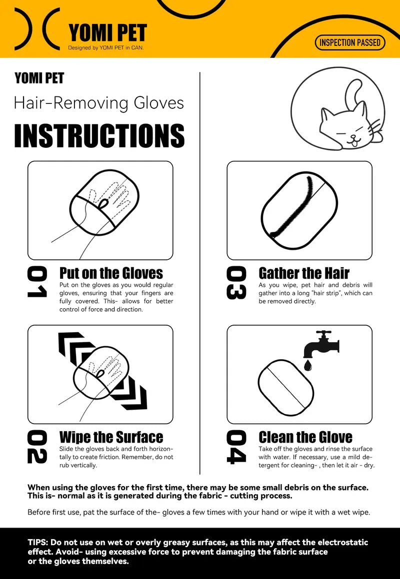 Reusable Pet Hair Remover Glove for Cats & Dogs