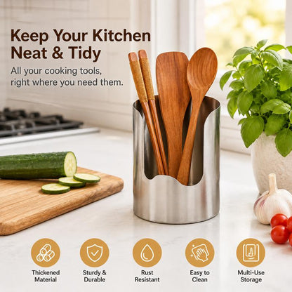 Stainless Steel Kitchen Utensil Organizer – Multi-Purpose Pot Lid & Cutting Board Rack