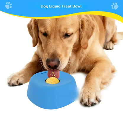 No-Spill Slow Feeder Dog Bowl with Rolling Ball – Liquid Treat & Bone Broth Lick Bowl for Yogurt, Portable Pet Feeding