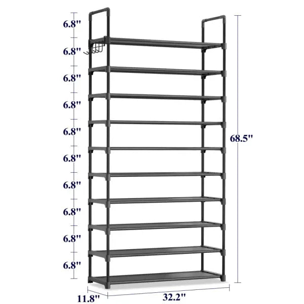 3–10 Tier Shoe Rack Organizer – Space-Saving Vertical Shoe Storage Shelf for Entryway & Closet