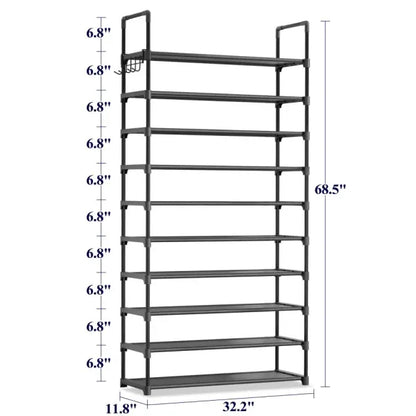 3–10 Tier Shoe Rack Organizer – Space-Saving Vertical Shoe Storage Shelf for Entryway & Closet