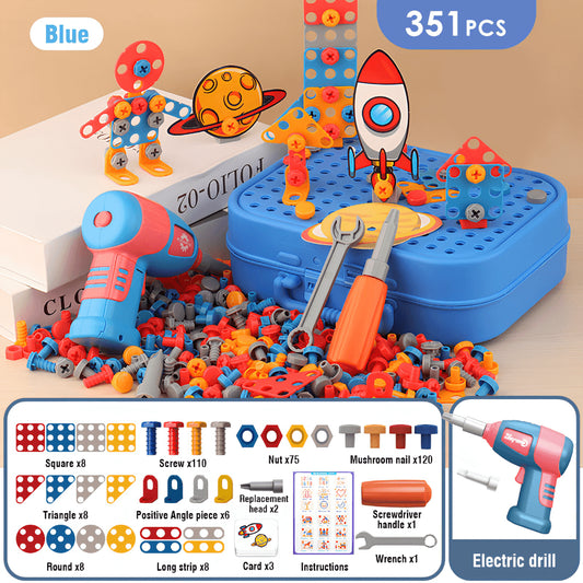 Kids Tool Box with Electric Screwdriver – STEM Building & Construction Toy Set