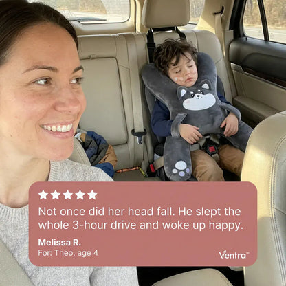 SnoozeBuddy Kids’ Animal Car Travel Pillow – Soft Plush Cushion for Family Road Trips