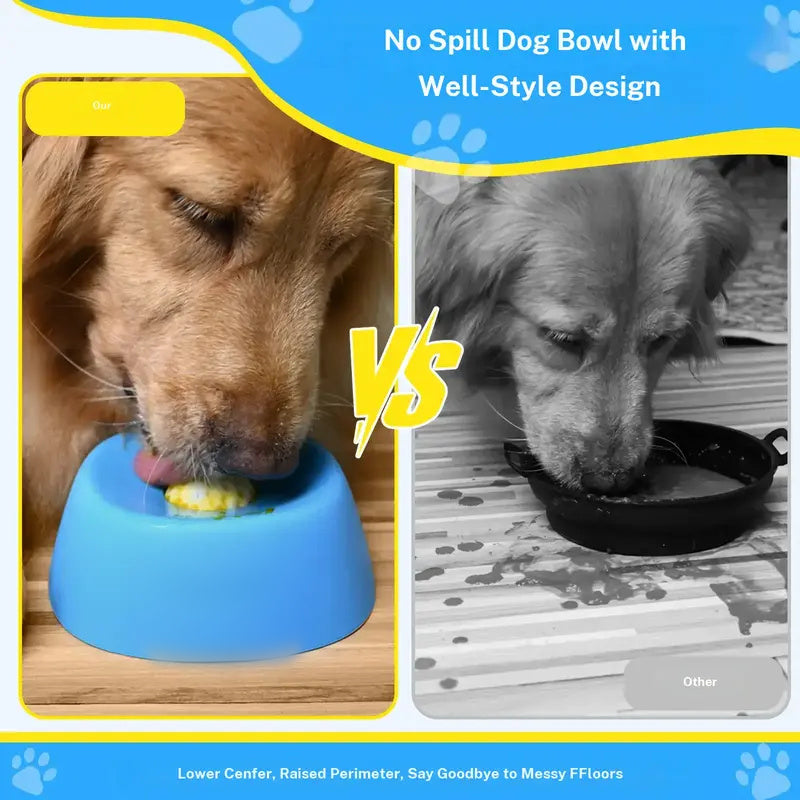 No-Spill Slow Feeder Dog Bowl with Rolling Ball – Liquid Treat & Bone Broth Lick Bowl for Yogurt, Portable Pet Feeding