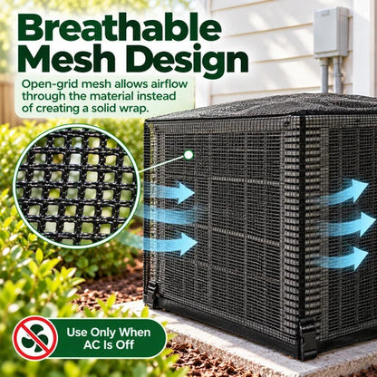 Heavy-Duty Mesh AC Unit Cover – Breathable Outdoor Protection Against Leaves & Debris