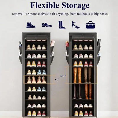 3–10 Tier Shoe Rack Organizer – Space-Saving Vertical Shoe Storage Shelf for Entryway & Closet