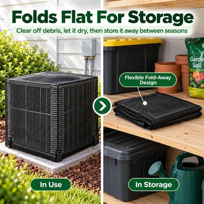 Heavy-Duty Mesh AC Unit Cover – Breathable Outdoor Protection Against Leaves & Debris