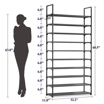 3–10 Tier Shoe Rack Organizer – Space-Saving Vertical Shoe Storage Shelf for Entryway & Closet