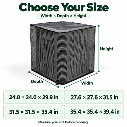 Heavy-Duty Mesh AC Unit Cover – Breathable Outdoor Protection Against Leaves & Debris