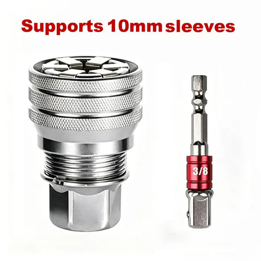 Universal Socket Wrench Tool – Self-Adjusting Multi-Function Socket for Nuts & Bolts, 3/8" Drive Adapter for Home, Garage & Auto Repairs