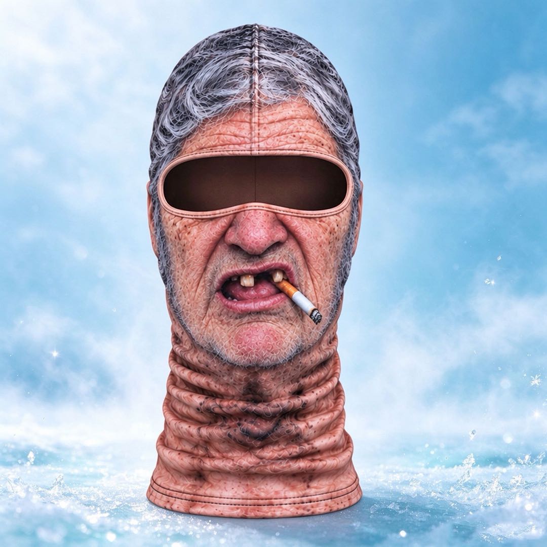 Custom Funny Face Ski Mask – Personalized Photo Balaclava for Skiers & Snowboarders
